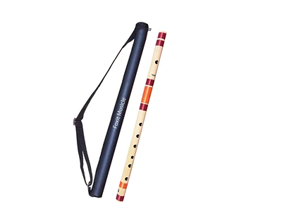 Foxit Professional Flutes A Natural Base 7 Hole Right Hand Bansuri Size 23 inches (With Free Carry Bag)