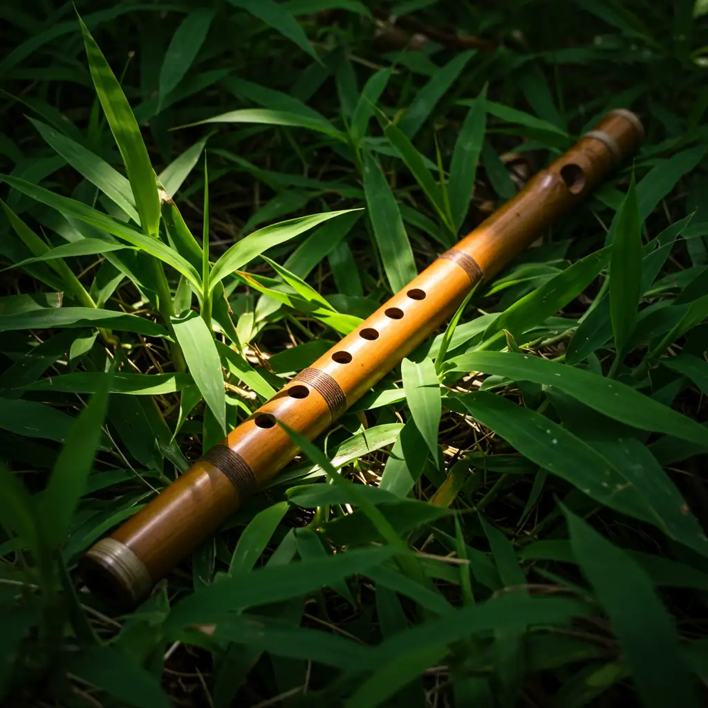 A close-up image of a bansuri, showcasing its intricate details. The Legacy of Pannalal Ghosh: How One Man Revolutionized the Bansuri.